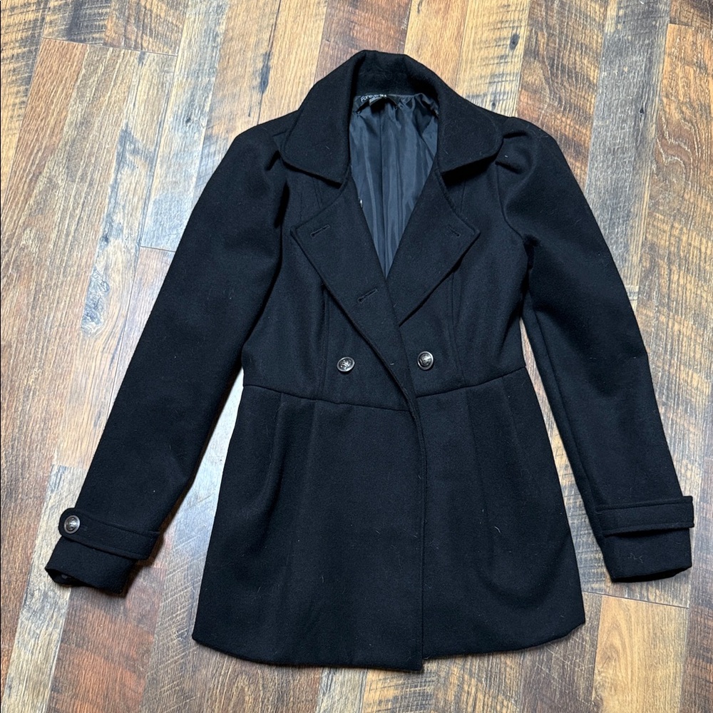 Forever 21 Classic Black Pea Coat